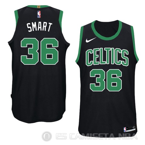 Camiseta Marcus Smart #36 Boston Celtics Statement 2017-18 Negro - Haga un click en la imagen para cerrar